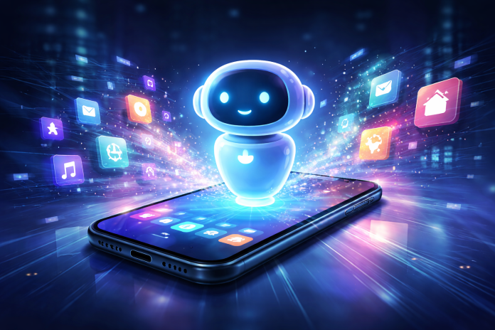 AI assistant futuristic interface replacing mobile apps