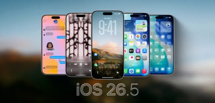 Apple iOS 26.5 Beta 1 update on iPhone showing new build and features