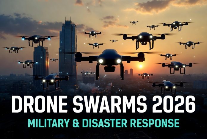 Drone Swarms 2026 autonomous fleets in military and disaster response