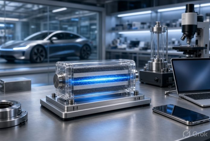 Solid-state battery technology designed for future electric vehicles and portable devices
